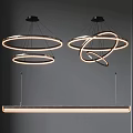 Elegant Modern Pendant Lighting With Circular Rings And Long Linear Design For Room Decoration