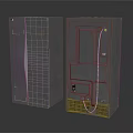 Black Modern Refrigerator and Freezer with Upright Design and Textured Surface