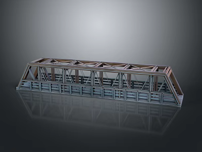High Strength Metal Frame Equipment With Structural Cross Beams And Railings 3d model
