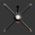 Advanced Military Missile Weapon With White Body Orange Band Tail Fins And Nose Cone