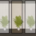 Modern partition carved glass partition 3d model