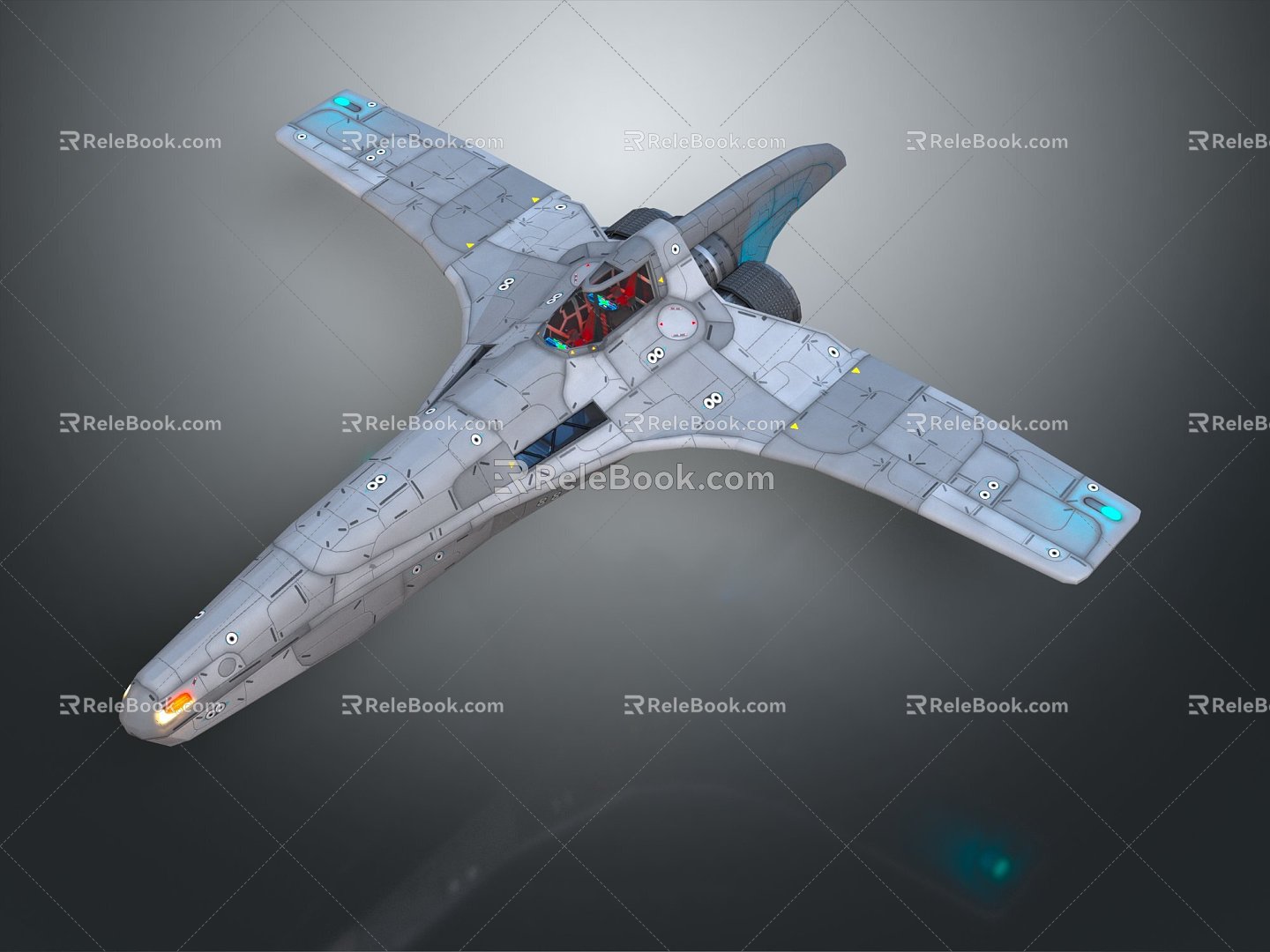 Modern fighter sci-fi fighter space plane 3d model