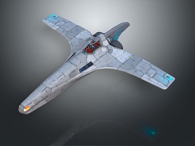 Modern fighter sci-fighter space plane 3d model