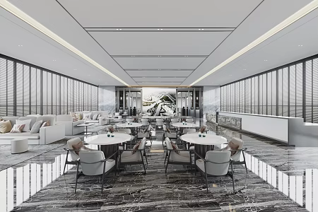Sales Office Modern Reception Area 3d model