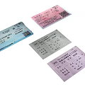 Colored Event Tickets With Various Colors Printed Text And QR Codes