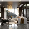 Modern Living Dining Room Interior With Sofa Coffee Table And Pendant Lighting