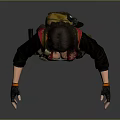 Warrior Character With Combat Gear And Tactical Equipment