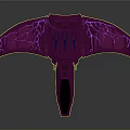 Futuristic Purple Winged Spacecraft With Glowing Patterns For Cosmic Exploration