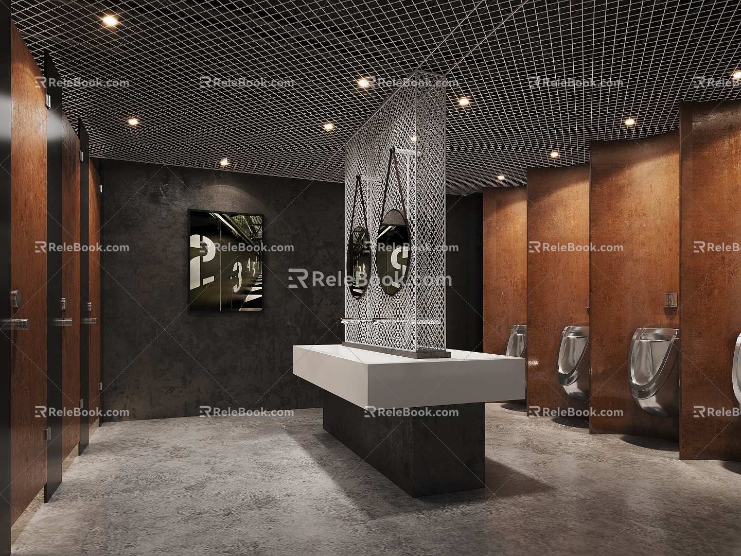 Toilet, toilet, shopping mall design, advanced office refinement 3d model