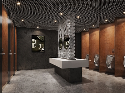 Toilet, toilet, shopping mall design, advanced office refinement 3d model