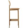 Modern Light Wood Bar Stool With Simple Design And Backrest Footrest 3d model