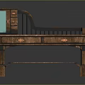 Classic Wooden Functional Desk With Drawer Lower Shelf And Sturdy Design