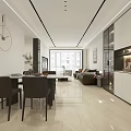 Modern Open Plan Living And Dining Room With Sleek Furniture And Bright Spacious Layout