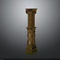 Classical Stone Column With Ornate Carved Capital And Intricate Base Details