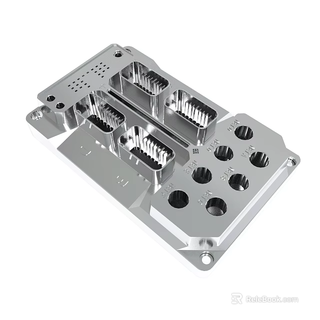 Precision Metal Mechanical Component With Multiple Holes Slots And Mounting Design 3d model