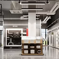 Modern Professional Air Conditioner Specialty Store With Complete Product Display And Elegant Front Reception Counter