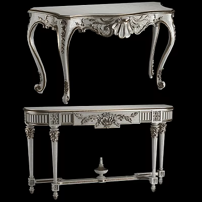 Elegant Functional Table With Intricate Carvings And European Style Design 3d model