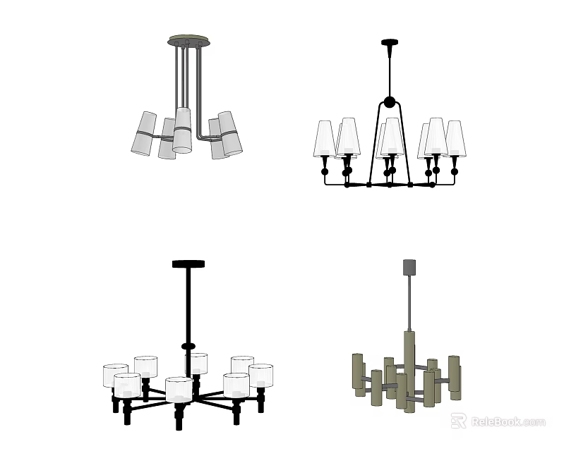 Modern Chandeliers Featuring Contemporary Designs Multiple Light Fixtures And Sleek Shapes 3d model 