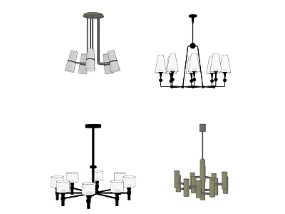 Modern Chandeliers Featuring Contemporary Designs Multiple Light Fixtures And Sleek Shapes 3d model
