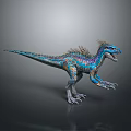 Vibrant Dinosaur 3D Model Featuring Shiny Scales Spiked Back Sharp Claws And Open Mouth 3d model