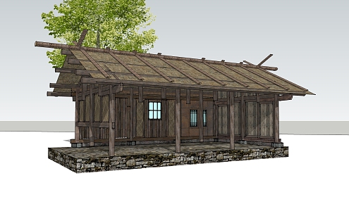 New Chinese Thatched House 3d model