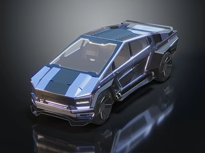 Futuristic Sleek Metallic Concept Car With Aerodynamic Design And Shiny Exterior 3d model