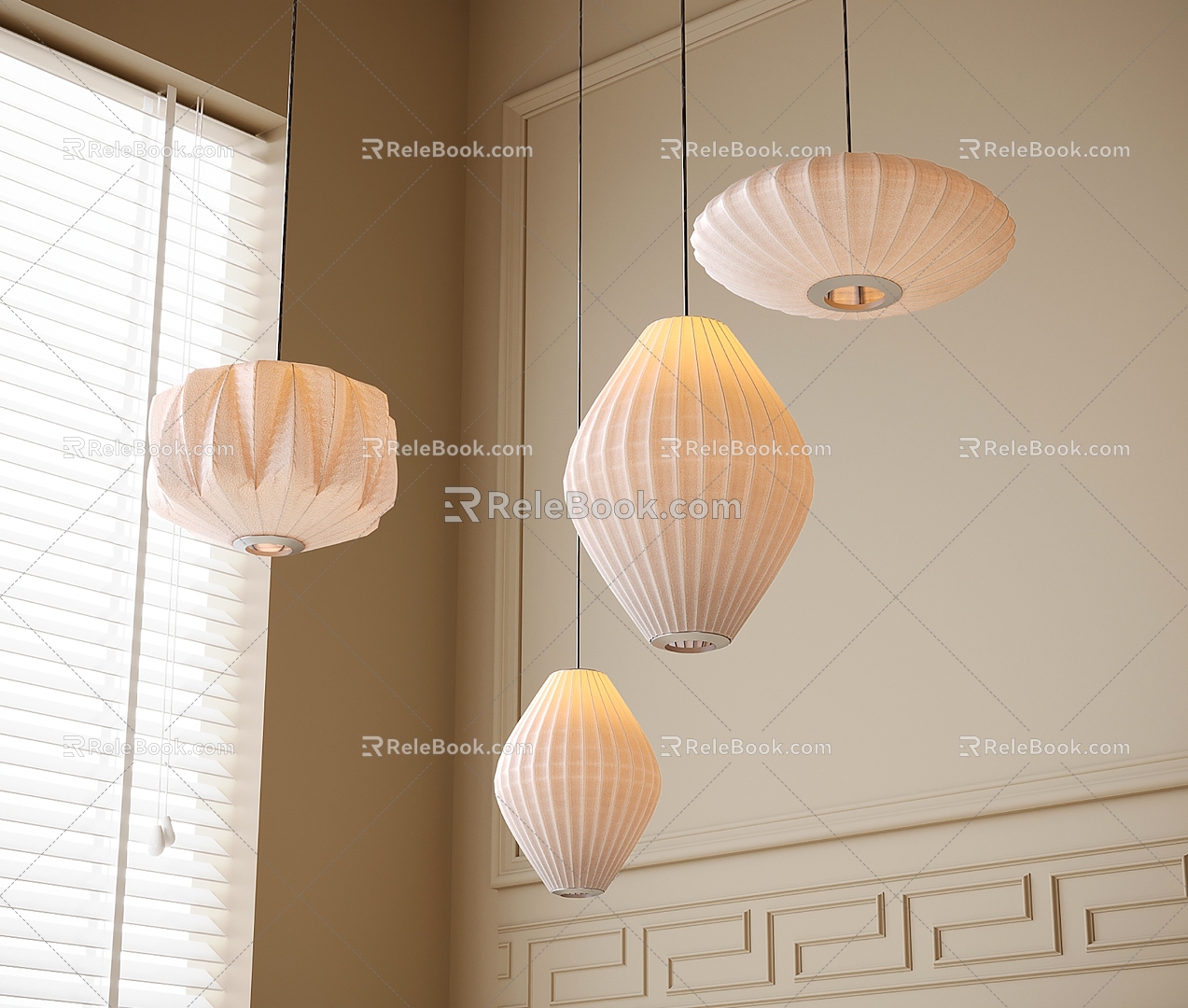 Modern bedside chandelier 3d model