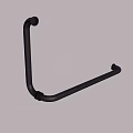 Black Metal L Shaped Door Handle With Smooth Surface And Simple Design 3d model