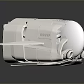 Modern White BoatLifter Mechanical Device With Transparent Section And Reflective Surface 3d model