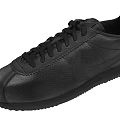 Black Leather Casual Shoes With Classic Laces And Rubber Sole Design
