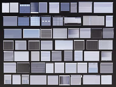 Various Window Blinds In Different Styles Colors And Designs For Home Decor 3d model