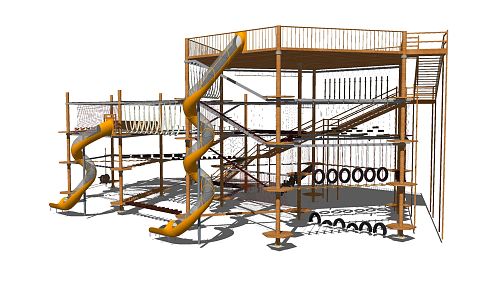 Modern Amusement Facilities Unpowered Development Training Comprehensive 3d model