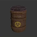 Biohazard Caution Barrel With Organ And Hair Waste For Safe Disposal