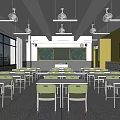 modern classroom 3d model
