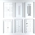 New Chinese-style double-door double-open solid wooden door 3d model