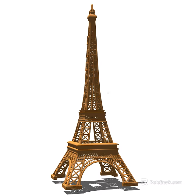 Golden Eiffel Tower Decorative Ornament Set For Home Interior Decoration 3d model