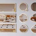 Modern Lighted Mirrors in Different Shapes for Living Room Interior Decoration