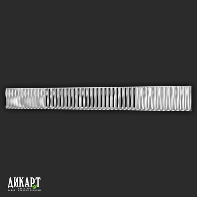 Long Striped Metal Component With Silver Finish And Grooved Structure 3d model