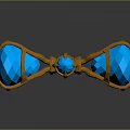 Mythical Golden Hammer With Blue Glowing Gemstones And Intricate Design
