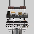 Modern Wall Mounted Multi Layer Storage Shelf with Decorative Items Books and Perfume Bottles