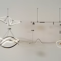 Sleek Modern Pendant Lights with Geometric Curved Circular and Linear Designs 3d model
