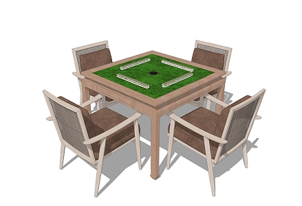 Modern Mahjong Table Mahjong Table Chess and Cards Table and Chair Combination 3d model