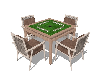 Modern Mahjong Table Mahjong Table Chess and Cards Table and Chair Combination 3d model