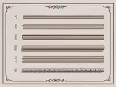 Jane Europe plaster line plaster line carved lines 3d model