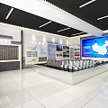 China Exhibition Hall Interior With Map Display Models And Information Panels 3d model