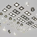 Various Downlights and Spotlights with Square Round Shapes Black White Modern Designs