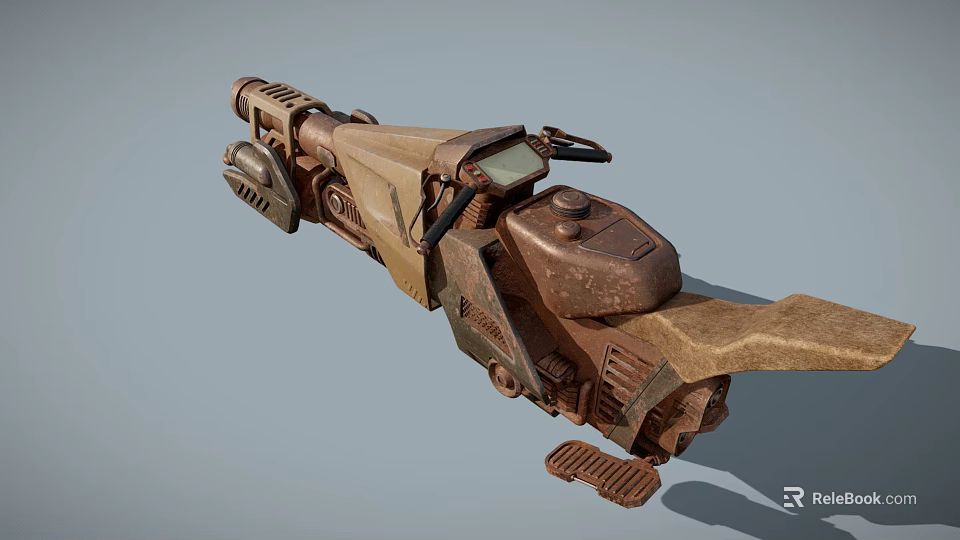 Vintage Bicycle Featuring Mechanical Design Industrial Style Brown Metallic Gear And Pedal Components 3d model 
