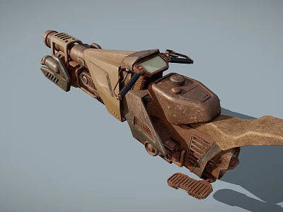 Vintage Bicycle Featuring Mechanical Design Industrial Style Brown Metallic Gear And Pedal Components 3d model