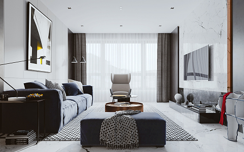 modern living room 3d model