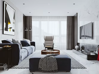modern living room 3d model
